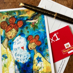 5 Cartes postales positives 'You and Me Forever' - carte édifiante - carte gaie - pack carte postale - carte à envoyer - art amusant - bel art