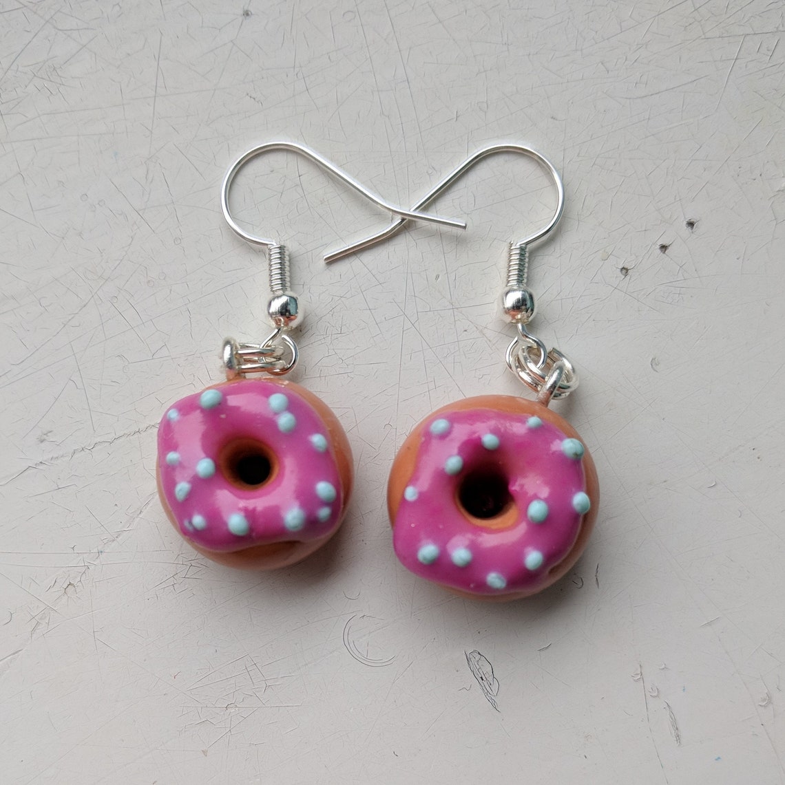 Cute Handmade Polymer Clay Donut Earrings Etsy