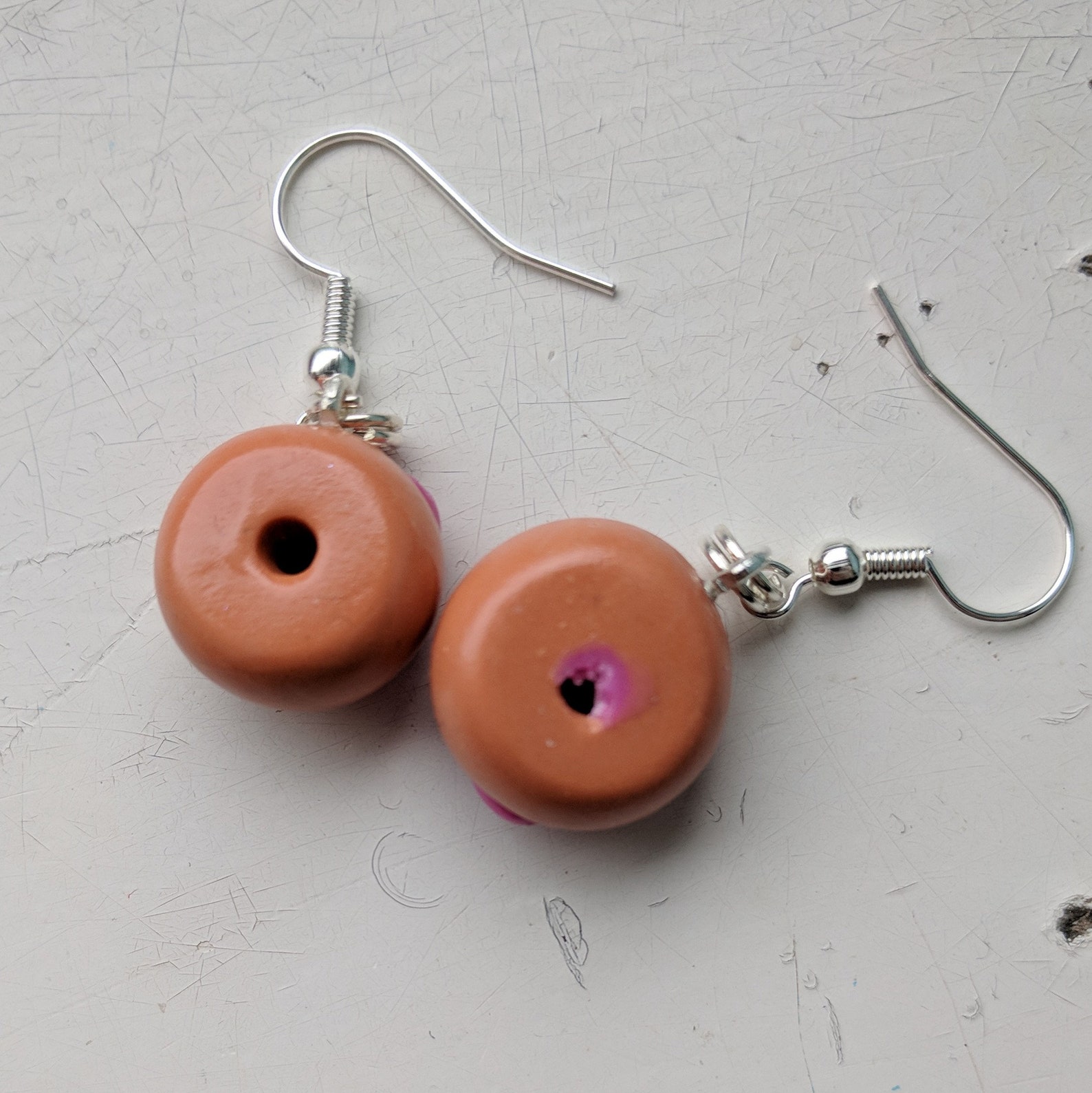 Cute Handmade Polymer Clay Donut Earrings Etsy