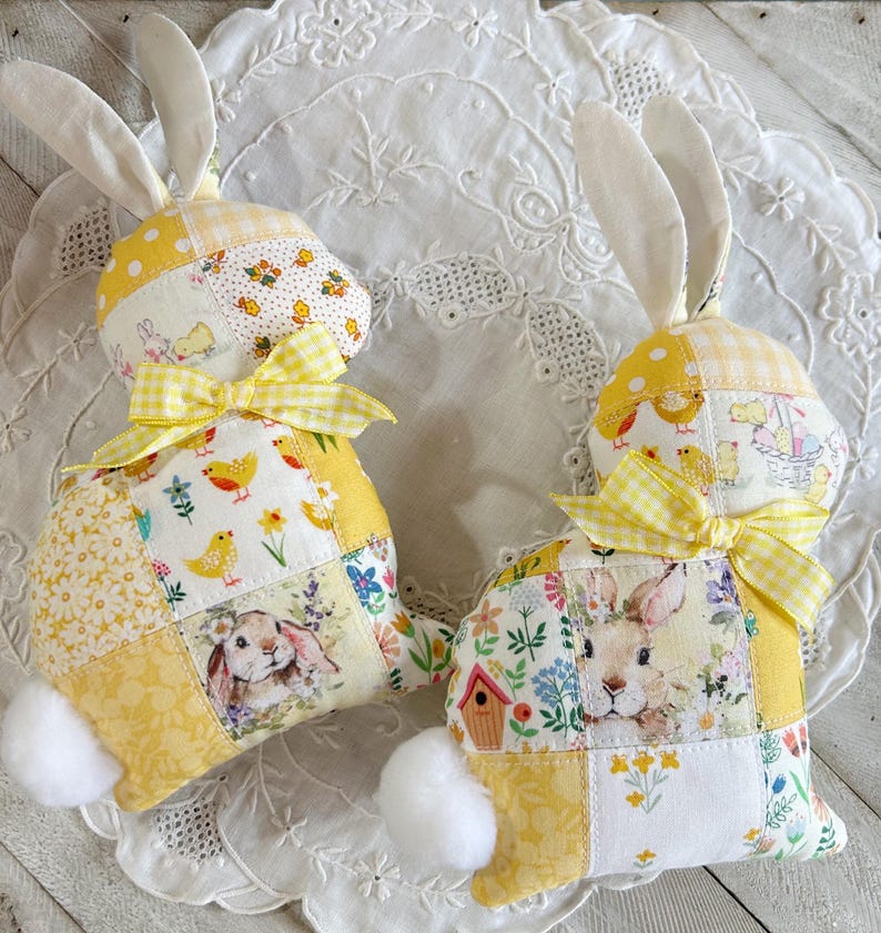 Patchwork Bunny Rabbit - Your Choice 3 Colors - Etsy