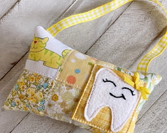 Yellow Kitty Cat Tooth Fairy Pillow : Can be Personalized