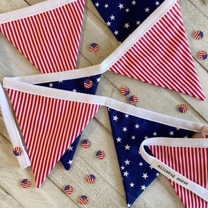 American Stars and Stripes Patriotic Mini Bunting Banner Garland