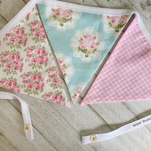 Cabbage Roses & Doilies Print : Large Bunting Banner Garland