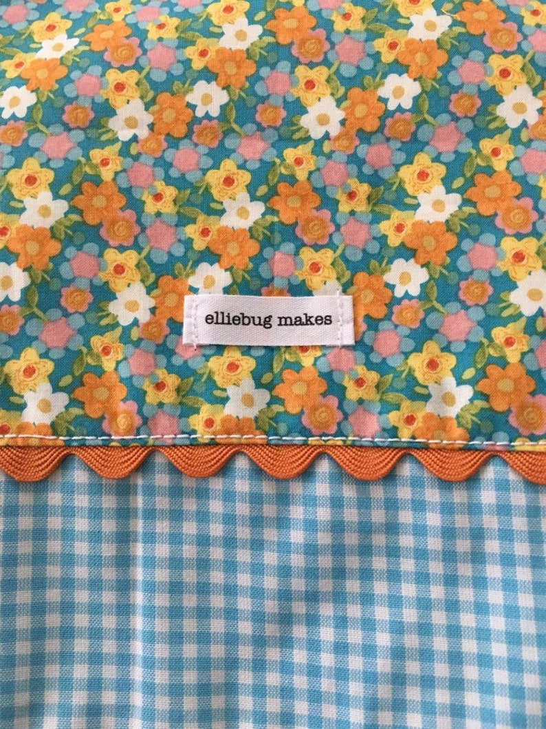 Romantic Cottage Shabby Chic Floral Gingham Aqua and Orange Tea Cozy Retro Vintage Housewife