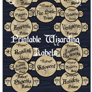 Wizarding Potion Labels Printable A set of 10