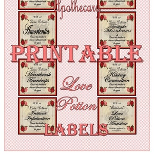 Printable Love Potion Labels 2