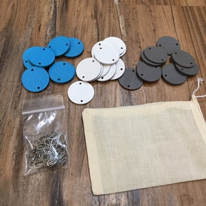 30 Blue, White, and Grey and S-hooks