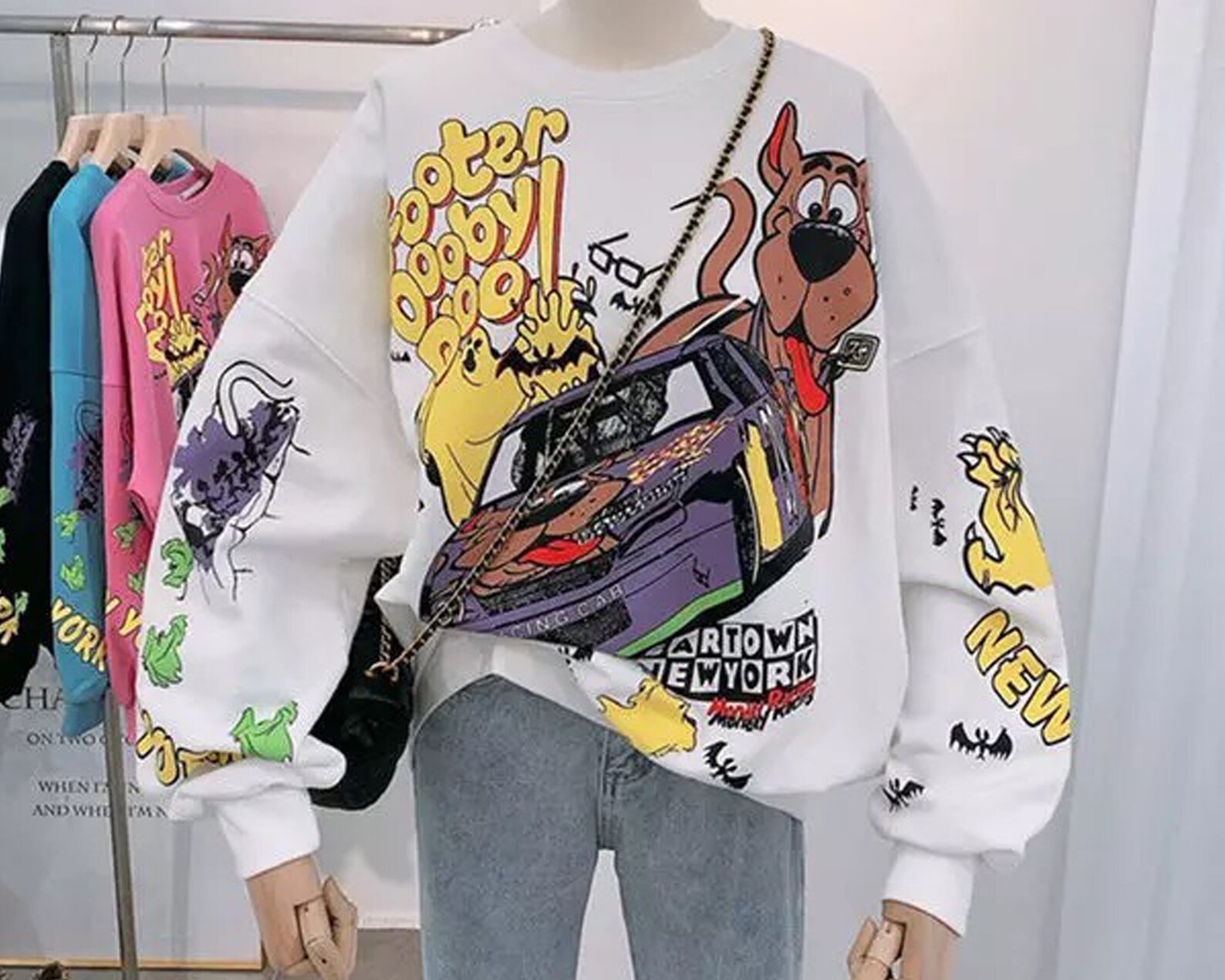 White SweaterScoobyDoo Sweatshirt Cute Scooby Doo Sweater Etsy