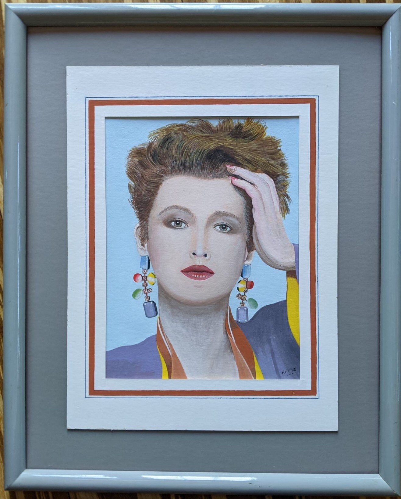 少女の肖像 水彩画 80年代の少女 - 紙に水彩画、ロープケ - Etsy 日本
