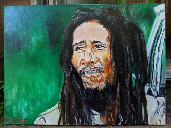 ボブ・マーリー - キャンバスに油彩、ラトーヤ・ドレイク - Etsy 日本
