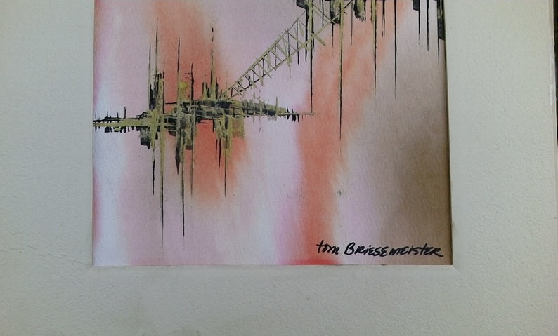 watercolor on paper Tom Briesemeister Suspended City 3