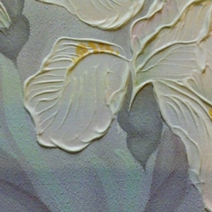 White Iris - oil on canvas, Larig Cey (?)