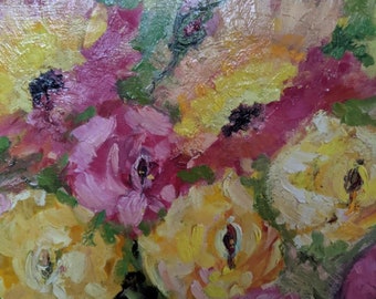 Sunshine Bouquet - huile sur toile, artiste