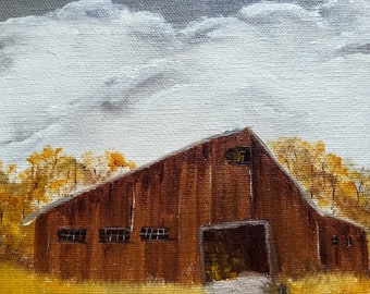 Broke Down Barn - oil on canvas, M Mac