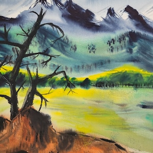 Across Green Valley - watercolor on paper, McA