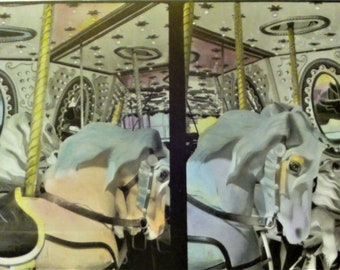 Carousel - signed, hand-colored photograph, Deone R Jahnke