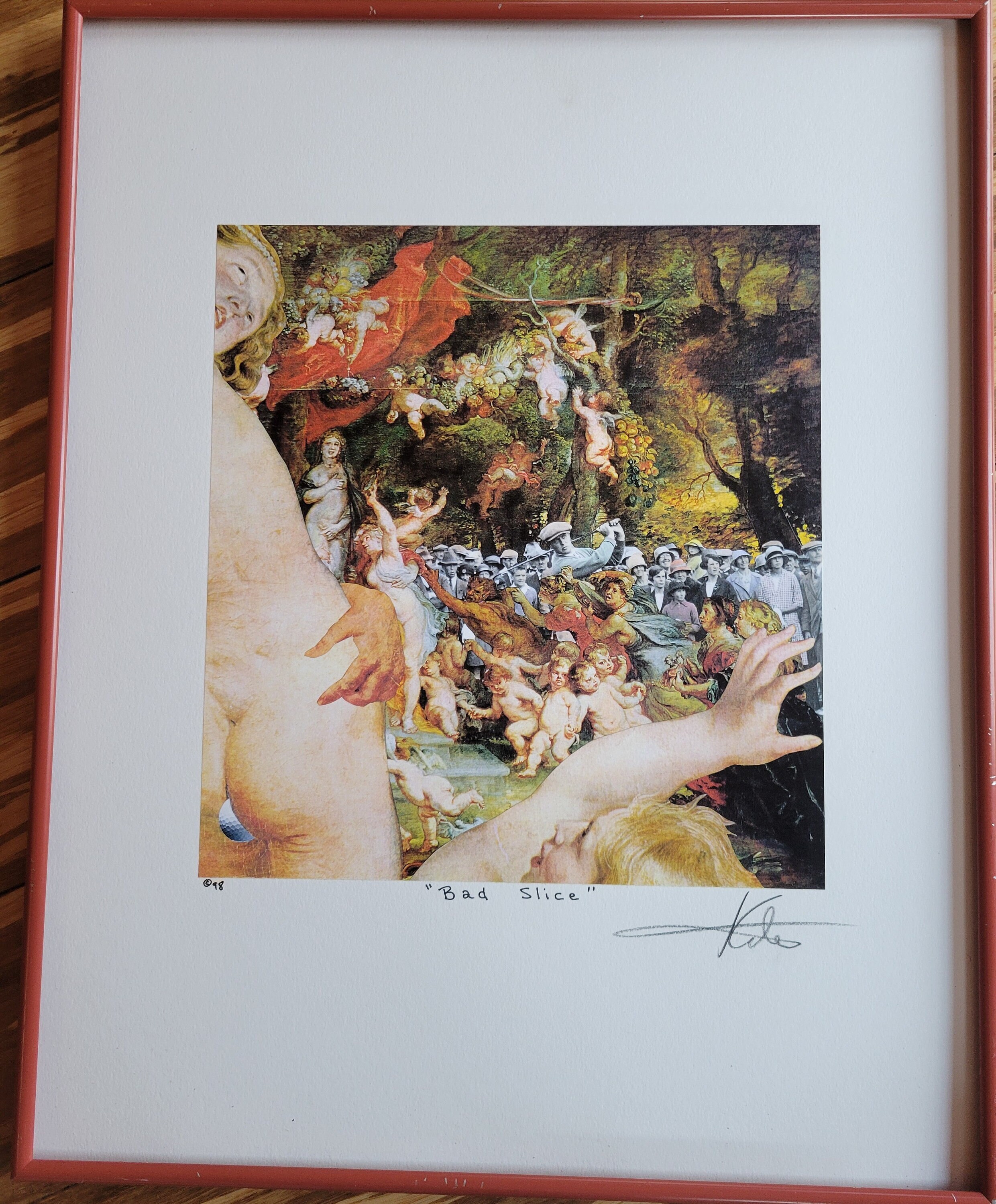 Bad Slice - fotocolagem giclée assinada e embelezada, Barry Kite
