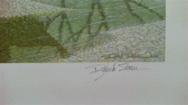Richard Sloan limited edition lithograph 1982 Louisiana Wild Turkey Foundation Stamp Print with signed stamp signed
