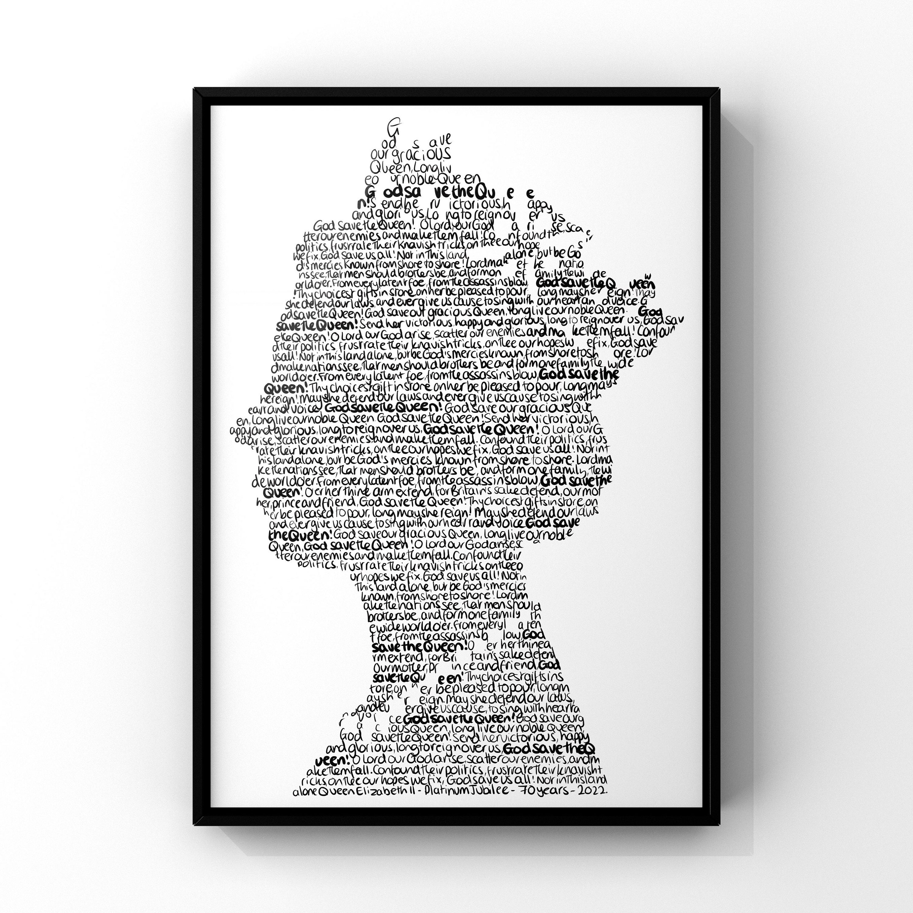 Queen Song Lyrics Poster A4 & US Letter 