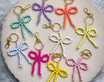 Beaded Bow Keychain: Colorful Handmade Accessories