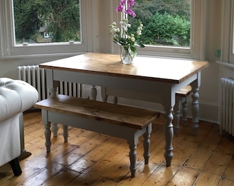 Narrow Farmhouse Dining Table, Rustic Dining Table, Reclaimed Timber, Handmade Table, Custom Sizes