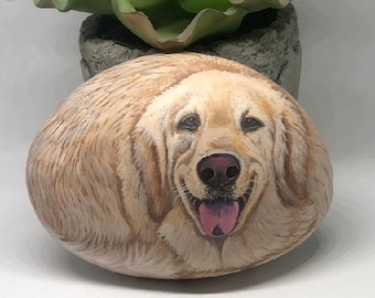 Custom Pet Dog Portraits on Rock from Photo, Personalized Pet Portrait Gifts, Pet Remembrance gifts