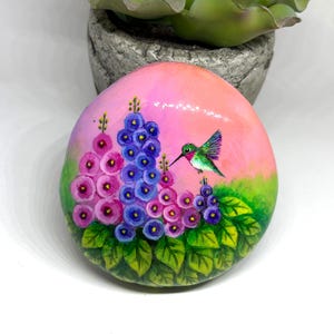 Hummingbird painted rocks for gifts, Mothers day gift, Unique bird painted stone for gifts