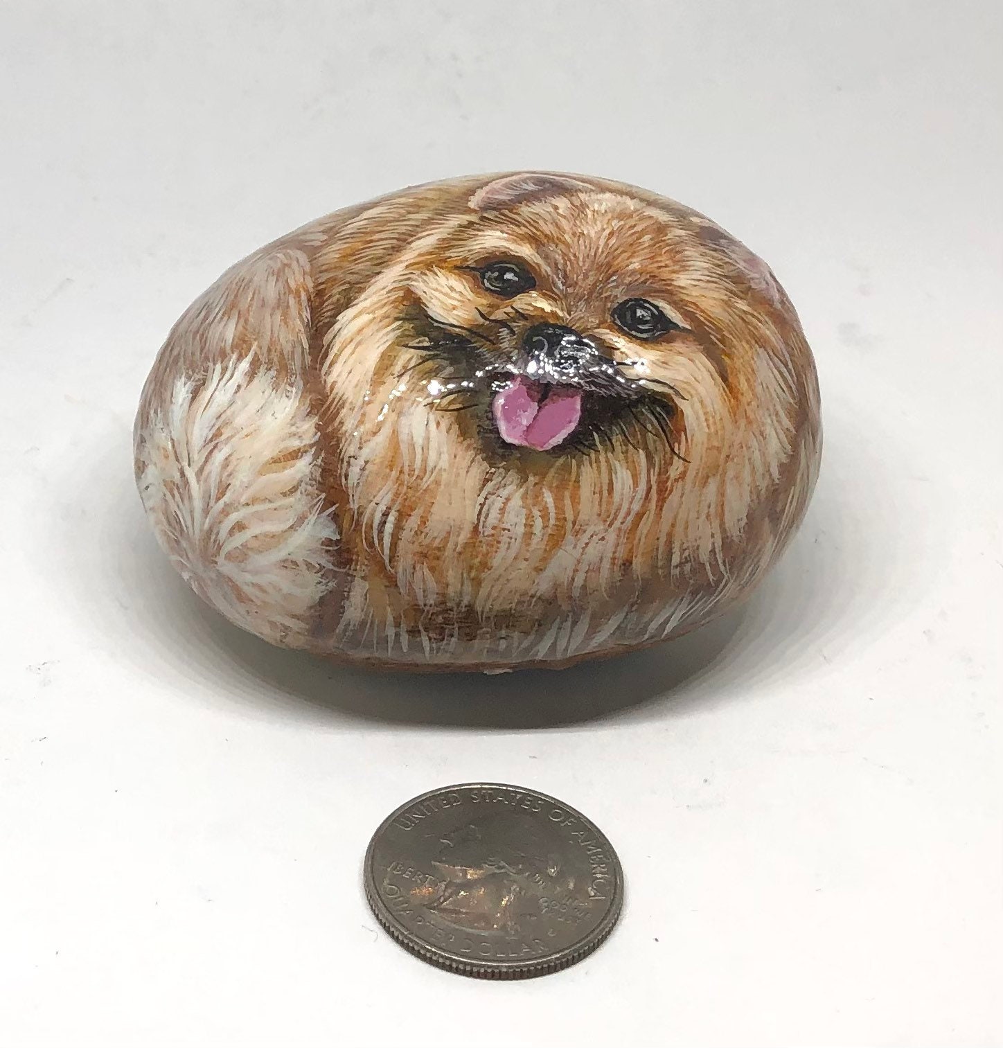 Dog Painted Rock, Pomeranian Painted Rocks, Hand Painted Dog Memorial ...