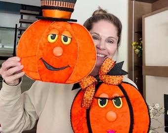 Velvet Pumpkin Attachments, Pumpkin wreath add on, whimsical season decor, cuteful halloween swag decor, Fall decor, mantel display