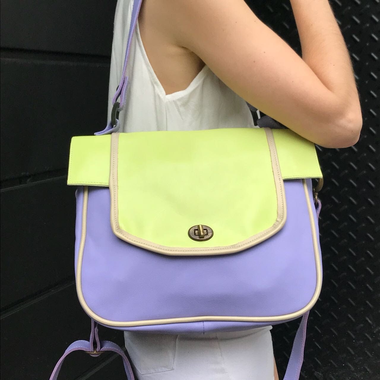 yellow satchel purse