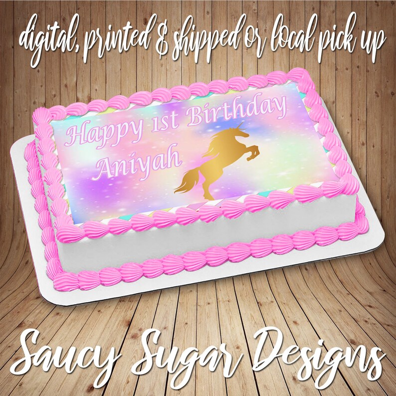 unicorn edible cake image unicorn cake edible cake image etsy