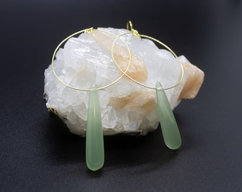 Pendiente de gota de jade