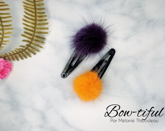 SNAP CLIP//Accessories//Mink pompom