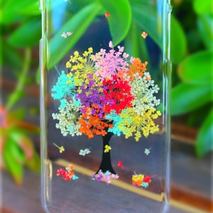 Rainbow Tree Flower Hard Plastic Phone Case on Samsung Galaxy J7, J3, A5, A3, Alpha G850, Galaxy S5 S4 S3, Note 5 4, FE, On 5, S3 S4 S5 Mini
