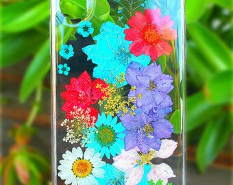 Handmade Pressed Flower iPhone Case: Soft Silicone Cover