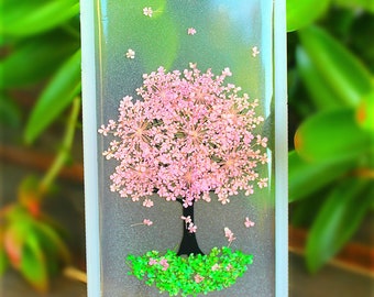 iPhone 8 Pink Tree Pressed Flower Case -Real Pressed Dried Flowers iPhone 7, 7 Plus, 8 Plus, 6/6s, 6/6s Plus, 5/5s, SE Silicone Phone Case