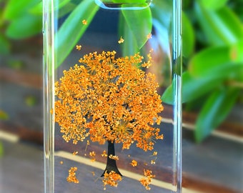 Orange Tree Pressed Dried Flowers Samsung Galaxy S7, S7 Edge, S6, S6 Edge, S6 Edge Plus, S5, S4, S3, Note 5, 4, 3, 2 Hard Plastic Phone Case