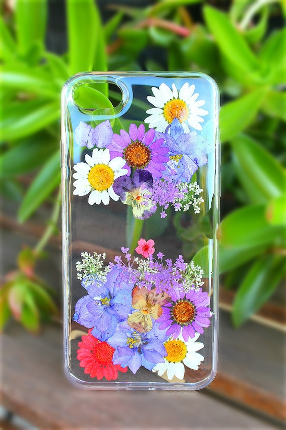 Pressed Dried Flowers Purple Daisy Iphone 12 12 Pro 12 Pro Etsy