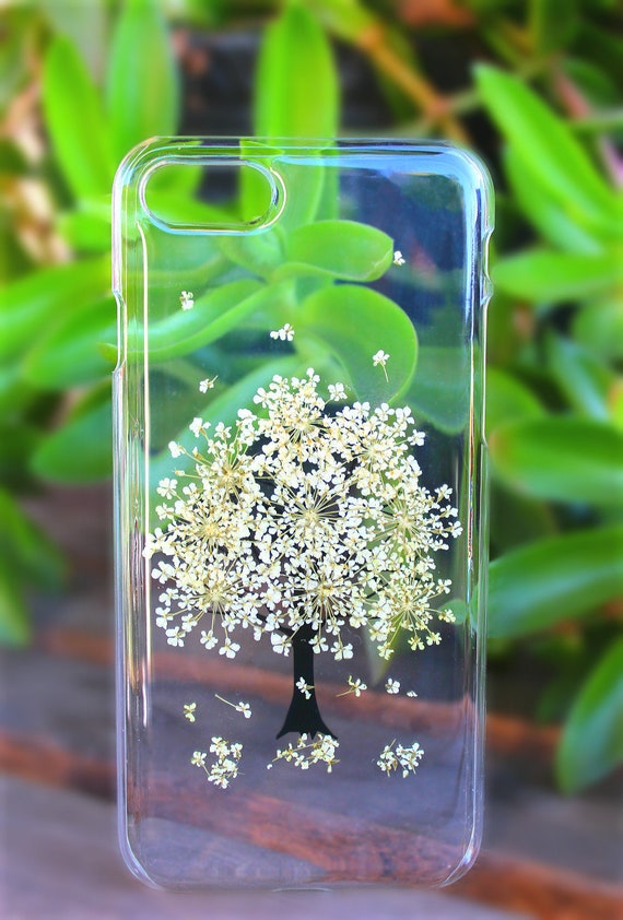6/6s Plus SE XS Xs Max 6/6s 7/7 Plus 5/5s XR Phone Case- Pressed Dried Flowers On iPhone 8/8 Plus White Daisies iPhone X 4/4s Crystal Clear Hard Case: White Daisies Wonderland Theme 