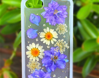 Pressed Flower Phone Case: Handmade Floral Resin iPhone & Galaxy