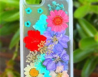 Pressed Dried Flower Phone Case: Soft Silicone, Floral Design