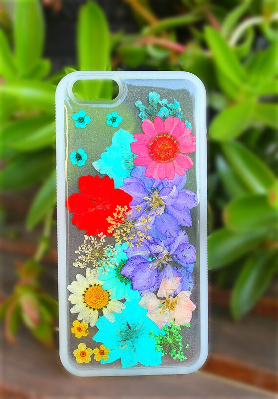 Pressed Mix Flowers iPhone Phone Case, Plus, 7, Plus 6/6s