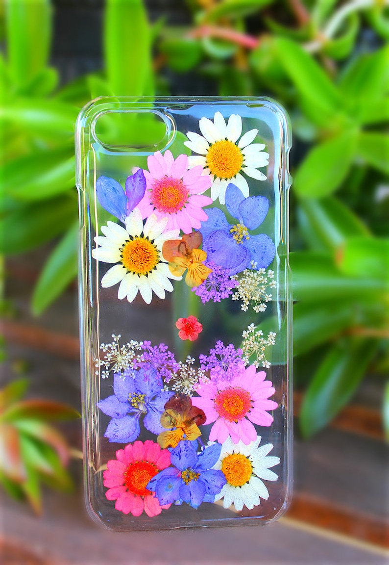 Pressed Dried Purple Flowers Phone Case on Samsung Galaxy Note 20, Note 10, Note 10 Plus, Galaxy Note 9, Note 8, Handmade Flower A10E Case 