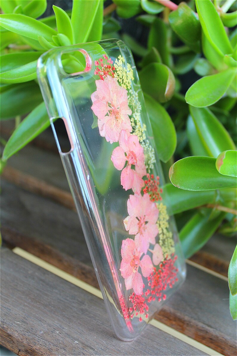 Pressed Flowers Iphone 6s Casepink Larkspur Flowers & Wild Etsy
