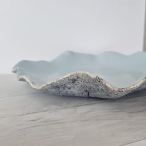 Decorative whimsical ceramic bowl coastal style handmade beach house decor handmade gift unique turquoise oyster bowl. Coastal decor