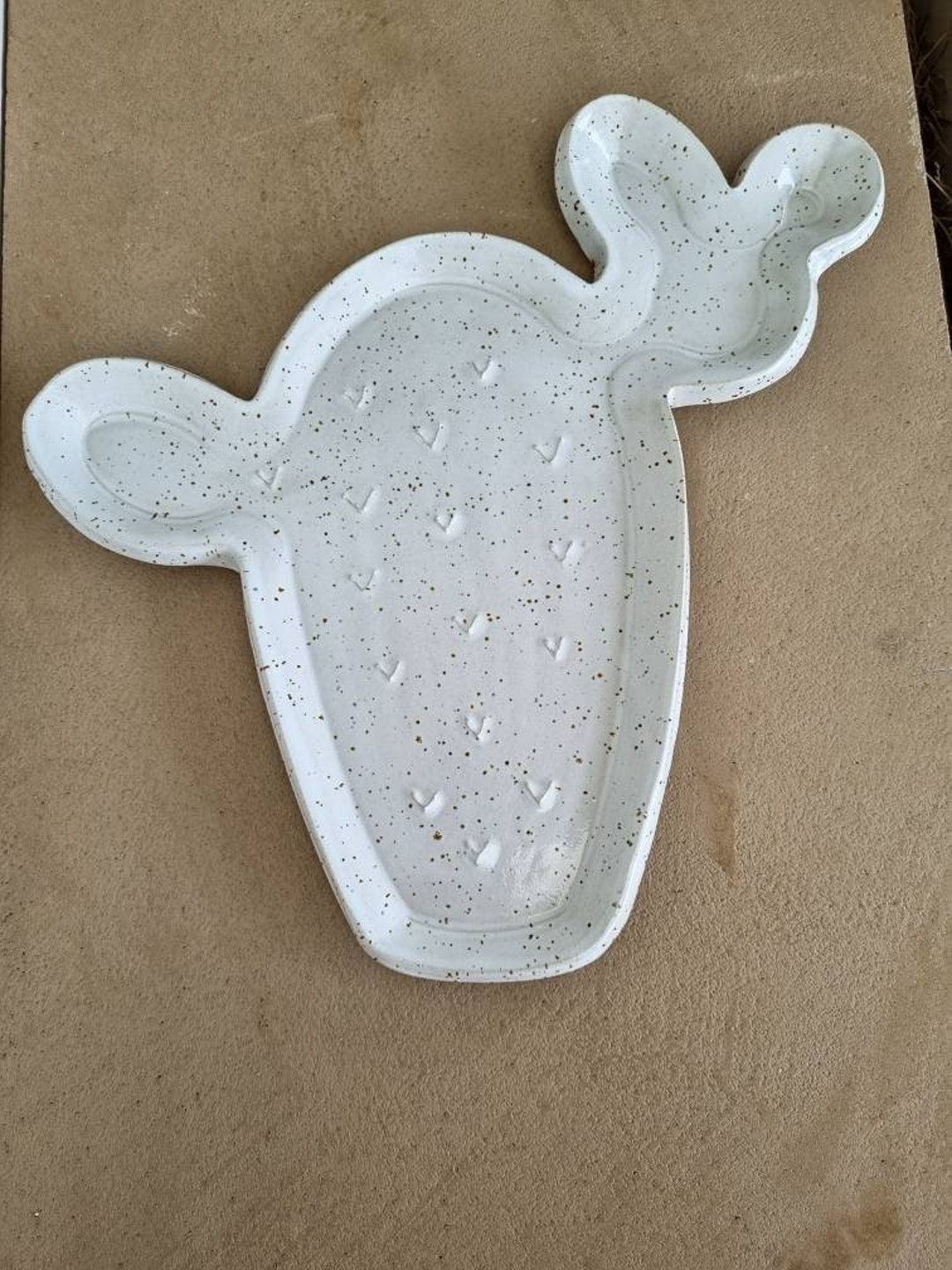 Große Schmuckschale Handgemachte Kaktus Form Weiß Gesprenkelt Dekoratives  Mittelstück Hochzeitsgeschenk Einzigartiges Geschenk Mädchen Badezimmer  Dekor Schale für Make Up