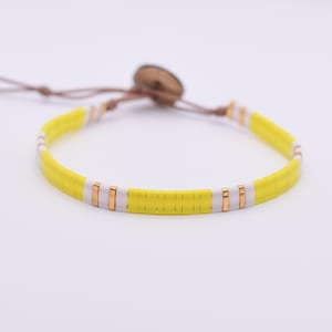 Tila Glass Bead Wrap Bracelet White/Yellow/24kt Gold Plated