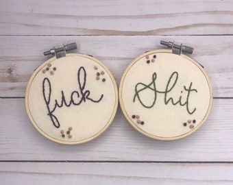 Pretty Naughty Hand Embroidery Cuss Words