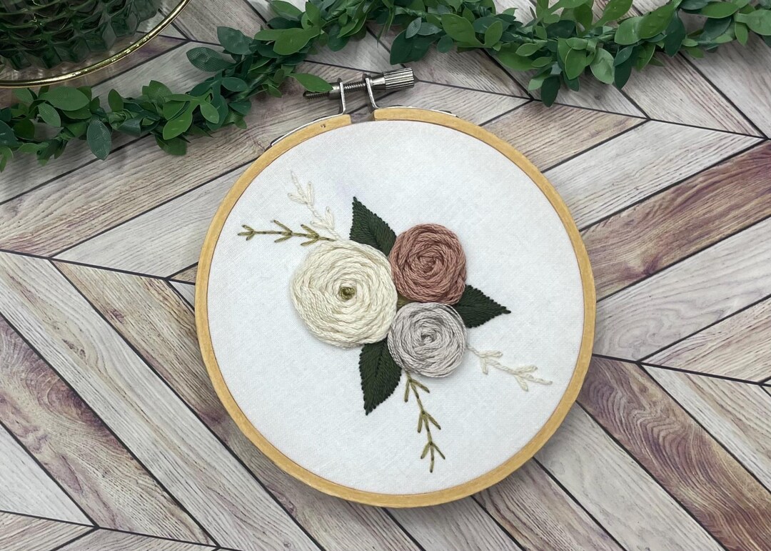 Floral Bouquet Hand Embroidery Hoop Art - Etsy