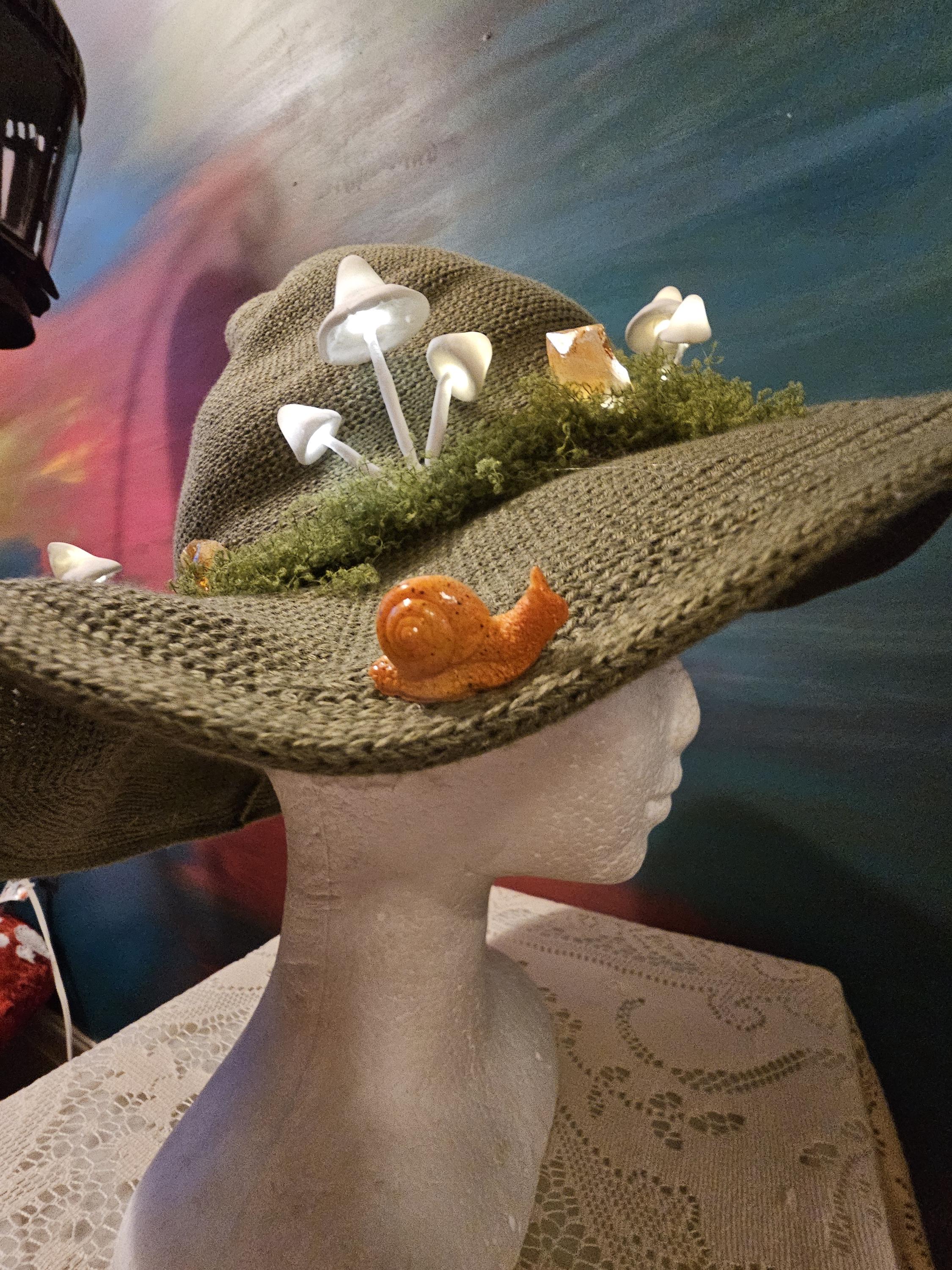 Light Up Crystal And Mushroom Hat Light up crystal and mushroom hats made by Minnie Opal  main image 2